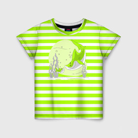 Детская футболка 3D с принтом Акула в Петрозаводске, 100% гипоаллергенный полиэфир | прямой крой, круглый вырез горловины, длина до линии бедер, чуть спущенное плечо, ткань немного тянется | акула | акуленок | веселый | море | рыба | хищник | яркий
