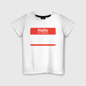 Детская футболка хлопок с принтом Стикер - напиши свое имя в Петрозаводске, 100% хлопок | круглый вырез горловины, полуприлегающий силуэт, длина до линии бедер | hello my name is | граффити | имя. | приветствие | стикер