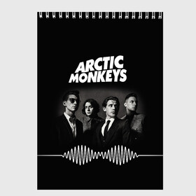 Скетчбук с принтом arctic monkeys в Петрозаводске, 100% бумага
 | 48 листов, плотность листов — 100 г/м2, плотность картонной обложки — 250 г/м2. Листы скреплены сверху удобной пружинной спиралью | alex turner | arctic monkeys | britain | great | indie | rock | алекс тернер | арктик монкейс | инди | рок