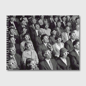 Альбом для рисования с принтом Люди смотрят фильм в 3d очках в Петрозаводске, 100% бумага
 | матовая бумага, плотность 200 мг. | Тематика изображения на принте: 20 век | 3д очки | art | black white | cinema | color | emotions | history | human | jacket | man | movie | nostalgia | retro | woman | женщина | искусство | история | кино | кинотеатр | классика | мужчина | ностальгия | пиджак | р