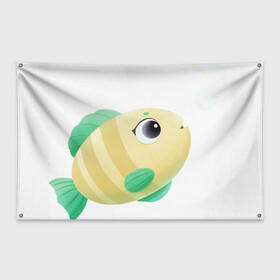 Флаг-баннер с принтом Золотая рыбка в Петрозаводске, 100% полиэстер | размер 67 х 109 см, плотность ткани — 95 г/м2; по краям флага есть четыре люверса для крепления | Тематика изображения на принте: золотая рыбка | морские животные | морские обитатели | морские рыбы | рыба | рыбка