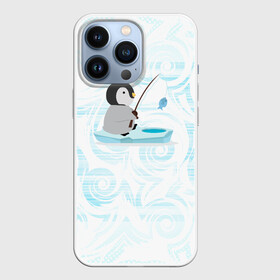 Чехол для iPhone 13 Pro с принтом Пингвин рыбачит в Петрозаводске,  |  | fish | fishing | ловит рыбу | пингвин | рыба | рыбалка | рыбачит