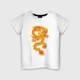 Детская футболка хлопок с принтом Дракон и машина в Петрозаводске, 100% хлопок | круглый вырез горловины, полуприлегающий силуэт, длина до линии бедер | Тематика изображения на принте: дракон | дракончик | китайский дракон