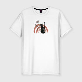 Мужская футболка хлопок Slim с принтом Black Cat в Петрозаводске, 92% хлопок, 8% лайкра | приталенный силуэт, круглый вырез ворота, длина до линии бедра, короткий рукав | животные | звери | кот | кошка | питомец