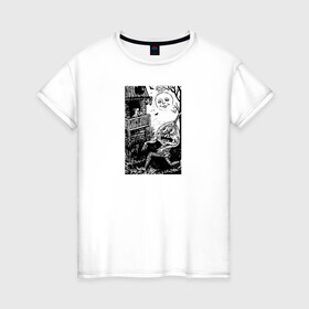 Женская футболка хлопок с принтом Night of Fear в Петрозаводске, 100% хлопок | прямой крой, круглый вырез горловины, длина до линии бедер, слегка спущенное плечо | monster | картина | монстр | ретро | тыква | хэллоуин