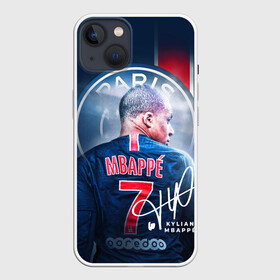 Чехол для iPhone 13 с принтом Килиан Мбаппе, PSG в Петрозаводске,  |  | kylian mbappe | автограф | килиан мбаппе | номер 7 | псж | сборная франции | футбол | футболист