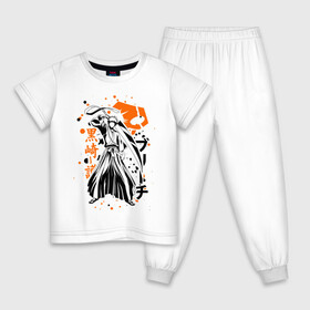 Детская пижама хлопок с принтом Ичиго Куросаки, Bleach в Петрозаводске, 100% хлопок |  брюки и футболка прямого кроя, без карманов, на брюках мягкая резинка на поясе и по низу штанин
 | Тематика изображения на принте: bleach | hollow | ichigo | аниме | блич | ичиго куросаки | манга | маска | пустой