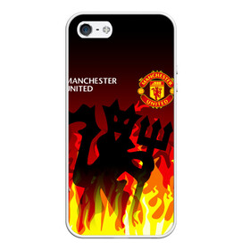 Чехол для iPhone 5/5S матовый с принтом MANCHESTER UNITED / ДЬЯВОЛ в Петрозаводске, Силикон | Область печати: задняя сторона чехла, без боковых панелей | Тематика изображения на принте: fire. | football | manchester united football club | sport | uefa | английская премьер лига | дьявол | лига финал | манчестер юнайтед | матч | огонь | спорт | уефа | финал | футбол