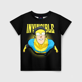 Детская футболка 3D с принтом Invincible в Петрозаводске, 100% гипоаллергенный полиэфир | прямой крой, круглый вырез горловины, длина до линии бедер, чуть спущенное плечо, ткань немного тянется | invincible | комикс | марк грейсон | мультсериал | неуязвимый | супергерой