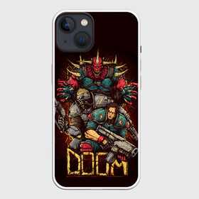 Чехол для iPhone 13 с принтом DOOM в Петрозаводске,  |  | blood | cybersport | demons | doom | eternal | game | monster | pc | playstation | shooting | демоны | дум | игры | киперспорт | кровь | монстры | стрелялки | шутер