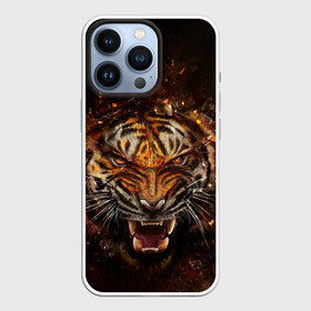 Чехол для iPhone 13 Pro с принтом ЯРОСТЬ ТИГРА в Петрозаводске,  |  | animal | beast | cat | hunter | tiger | агрессия | брутальность | животные | звери | клыки | кошки | охотник | пасть | природа | рев | тигр | хищник | царь