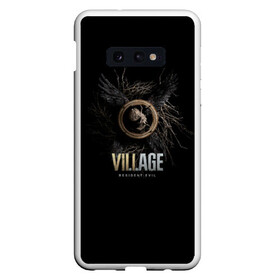 Чехол для Samsung S10E с принтом Resident Evil Village в Петрозаводске, Силикон | Область печати: задняя сторона чехла, без боковых панелей | biohazard | lady dumitrescu | re 8 | re village | resident evil | stars | umbrella | vampire | vii | village | амбрелла | вампир | диметреску | димитреску | зомби | корпорация амбрелла | обитель зла | обитель зла деревня | резидент | резиден