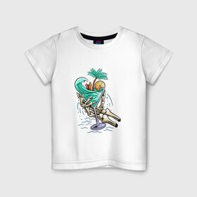 Детская футболка хлопок с принтом Тропики в моём бакале в Петрозаводске, 100% хлопок | круглый вырез горловины, полуприлегающий силуэт, длина до линии бедер | море | отдых | отпуск | путешествия