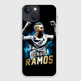 Чехол для iPhone 13 mini с принтом Серхио Рамос, Реал Мадрид в Петрозаводске,  |  | sergio ramos | sr4 | номер 4 | реал мадрид | сборная испании | серхио рамос | футбол | футболист