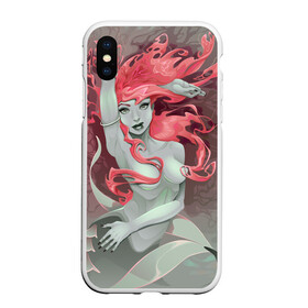 Чехол для iPhone XS Max матовый с принтом Красивая русалочка Beautiful mermaid в Петрозаводске, Силикон | Область печати: задняя сторона чехла, без боковых панелей | Тематика изображения на принте: mermaid | naiad | nymph | rusalka | ведява | водяница | восточнославянская мифология | дух | лесовица | мифология | морская дева | нимфа | русал | русалии | русалка | русалочка | ундина | фараонка