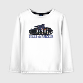 Детский лонгслив хлопок с принтом Girls und Panzer Oarai в Петрозаводске, 100% хлопок | круглый вырез горловины, полуприлегающий силуэт, длина до линии бедер | Тематика изображения на принте: darjeeling | girls und panzer | girls und panzer правда | дарджилинг | девочки и танки | девушки и танки | катюша | нисидзуми михо | правда | танки