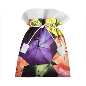 Подарочный 3D мешок с принтом Umbrellas в Петрозаводске, 100% полиэстер | Размер: 29*39 см | Тематика изображения на принте: abstraction | colorful | rainbow | umbrellas | зонты