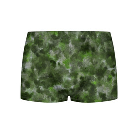 Мужские трусы 3D с принтом Canvas Green Camo в Петрозаводске, 50% хлопок, 50% полиэстер | классическая посадка, на поясе мягкая тканевая резинка | Тематика изображения на принте: abstraction | camouflage | canvas | green | камуфляж