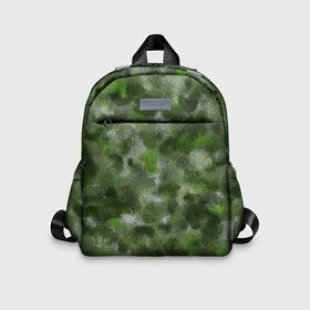 Детский рюкзак 3D с принтом Canvas Green Camo в Петрозаводске, 100% полиэстер | лямки с регулируемой длиной, сверху петелька, чтобы рюкзак можно было повесить на вешалку. Основное отделение закрывается на молнию, как и внешний карман. Внутри дополнительный карман. По бокам два дополнительных кармашка | Тематика изображения на принте: abstraction | camouflage | canvas | green | камуфляж