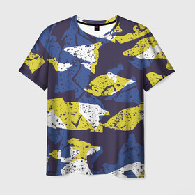 Мужская футболка 3D с принтом Пятна в Петрозаводске, 100% полиэфир | прямой крой, круглый вырез горловины, длина до линии бедер | камуфляж | кляксы | краски | пятна | текстура