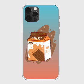 Чехол для iPhone 12 Pro Max с принтом Шоколадное молоко в коробке в Петрозаводске, Силикон |  | еда | коробка | молоко | молочко | персик | персиковое молоко