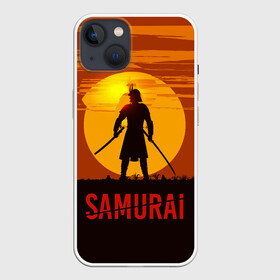 Чехол для iPhone 13 с принтом САМУРАЙ в Петрозаводске,  |  | samurai | бусидо | военные | дайсё | закат | самурай | феодал | япония
