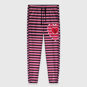 Женские брюки 3D с принтом Розовое лето в Петрозаводске, полиэстер 100% | прямой крой, два кармана без застежек по бокам, с мягкой трикотажной резинкой на поясе и по низу штанин. В поясе для дополнительного комфорта — широкие завязки | для девушек | лето | полосы | популярные иллюстрации | розовый цвет | сердечки | тельняшка | якорь