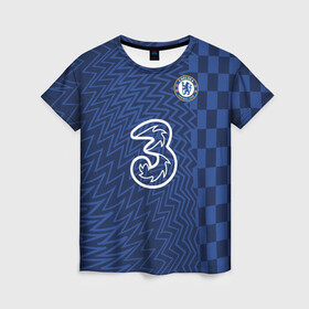 Женская футболка 3D с принтом FC Chelsea | Home Vapor Match Shirt (2021/22) в Петрозаводске, 100% полиэфир ( синтетическое хлопкоподобное полотно) | прямой крой, круглый вырез горловины, длина до линии бедер | 0x000000123 | chelsea | goalkeeper | stamford bridge | вернер | вратарь | канте | стамфорд бридж | челси