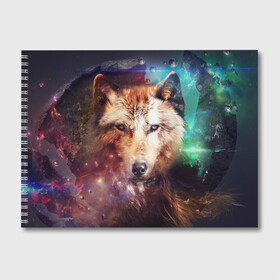 Альбом для рисования с принтом Красивый волк в Петрозаводске, 100% бумага
 | матовая бумага, плотность 200 мг. | wolf | ауф | волк | животные | зверобой | зверь | красивый