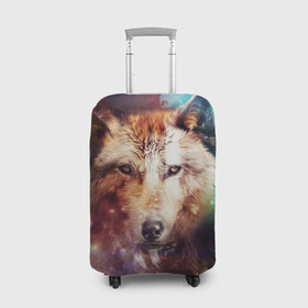 Чехол для чемодана 3D с принтом Красивый волк в Петрозаводске, 86% полиэфир, 14% спандекс | двустороннее нанесение принта, прорези для ручек и колес | wolf | ауф | волк | животные | зверобой | зверь | красивый