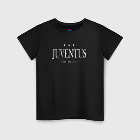 Детская футболка хлопок с принтом Juventus | Tee est.1897 (2021/ в Петрозаводске, 100% хлопок | круглый вырез горловины, полуприлегающий силуэт, длина до линии бедер | 0x000000123 | juve | juventus | ronaldo | криштьяно | роналдо | юве | ювентус