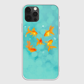 Чехол для iPhone 12 Pro Max с принтом Золотые рыбки в Петрозаводске, Силикон |  | Тематика изображения на принте: fish | желание | золотая | золотая рыбка | золотые | море | на голубом | океан | рыба | рыбка | рыбки