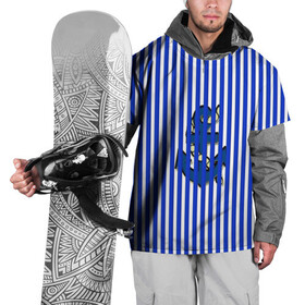 Накидка на куртку 3D с принтом Морской стиль в Петрозаводске, 100% полиэстер |  | морской | популярные иллюстрации | синие полоски | тельняшка | якорь