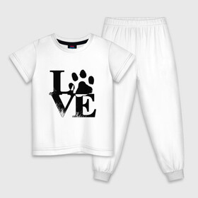 Детская пижама хлопок с принтом Люблю своего питомца LOVE в Петрозаводске, 100% хлопок |  брюки и футболка прямого кроя, без карманов, на брюках мягкая резинка на поясе и по низу штанин
 | love | любовь | пес | питомец | собака