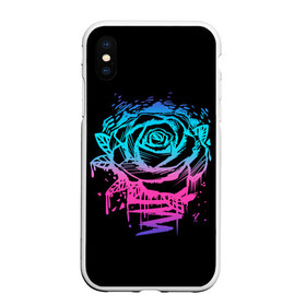 Чехол для iPhone XS Max матовый с принтом Неоновая Роза Neon Rose в Петрозаводске, Силикон | Область печати: задняя сторона чехла, без боковых панелей | Тематика изображения на принте: flower | flowers | green | nature | neon | pattern | red | rose | roses | spring | summer | весна | зеленый | краски | красная | лето | листва | листья | неон | неоновая | паттерн | природа | роза | розы | узор | фауна | флора | цветок | цветы