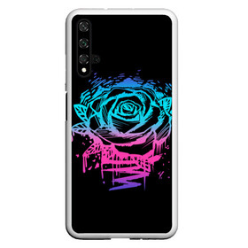 Чехол для Honor 20 с принтом Неоновая Роза Neon Rose в Петрозаводске, Силикон | Область печати: задняя сторона чехла, без боковых панелей | Тематика изображения на принте: flower | flowers | green | nature | neon | pattern | red | rose | roses | spring | summer | весна | зеленый | краски | красная | лето | листва | листья | неон | неоновая | паттерн | природа | роза | розы | узор | фауна | флора | цветок | цветы