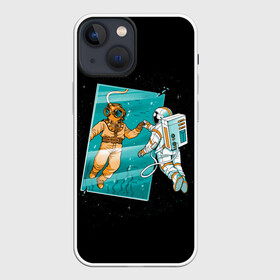 Чехол для iPhone 13 mini с принтом Параллельный Мир в Петрозаводске,  |  | astronaut | galaxy | mirror | ocean | sea | space | stars | water | window | world | аквалангист | астронавт | вода | водоросли | галактика | глубина | дно | звезды | зеркало | космонавт | космос | мир | море | океан | окно | параллельный