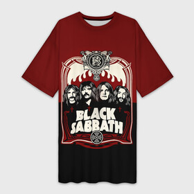 Платье-футболка 3D с принтом Black Sabbath в Петрозаводске,  |  | bill ward | black sabbath | geezer butler | hard rock | heavy metall | ozzy osbourne | tony iommi | англия | блэк | рок | саббат