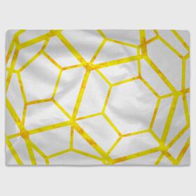 Плед 3D с принтом Hexagon в Петрозаводске, 100% полиэстер | закругленные углы, все края обработаны. Ткань не мнется и не растягивается | hexagon | high tech | lines | sun | yellow | линии | многоугольник | насыщенный желтый | паутина | солнце | хай тек | шестиугольник | яркий