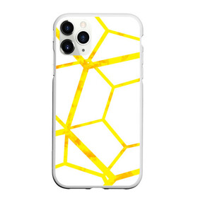 Чехол для iPhone 11 Pro матовый с принтом Hexagon в Петрозаводске, Силикон |  | hexagon | high tech | lines | sun | yellow | линии | многоугольник | насыщенный желтый | паутина | солнце | хай тек | шестиугольник | яркий