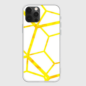 Чехол для iPhone 12 Pro Max с принтом Hexagon в Петрозаводске, Силикон |  | hexagon | high tech | lines | sun | yellow | линии | многоугольник | насыщенный желтый | паутина | солнце | хай тек | шестиугольник | яркий