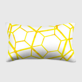 Подушка 3D антистресс с принтом Hexagon в Петрозаводске, наволочка — 100% полиэстер, наполнитель — вспененный полистирол | состоит из подушки и наволочки на молнии | hexagon | high tech | lines | sun | yellow | линии | многоугольник | насыщенный желтый | паутина | солнце | хай тек | шестиугольник | яркий