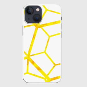 Чехол для iPhone 13 mini с принтом Hexagon в Петрозаводске,  |  | hexagon | high tech | lines | sun | yellow | линии | многоугольник | насыщенный желтый | паутина | солнце | хай тек | шестиугольник | яркий