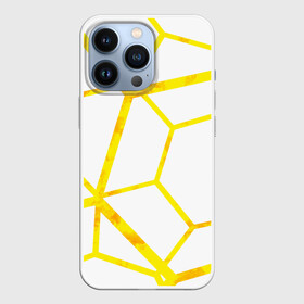 Чехол для iPhone 13 Pro с принтом Hexagon в Петрозаводске,  |  | hexagon | high tech | lines | sun | yellow | линии | многоугольник | насыщенный желтый | паутина | солнце | хай тек | шестиугольник | яркий