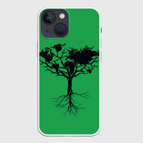 Чехол для iPhone 13 mini с принтом Древо Мира в Петрозаводске,  |  | bivrest | branch | continent | earth | green | island | planet | roots | scandinavia | tree | world | биврест | ветвь | ветка | дерево | древо | зеленый | земля | континент | корни | мир | остров | планета | природа | скандинавия