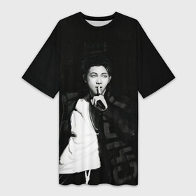 Платье-футболка 3D с принтом Namjoon black в Петрозаводске,  |  | bts | pop | битиэс | бтс | ви | джей хоуп | джонгук | корейцы | музыка | поп | попса | рм | чимин | чин сюги