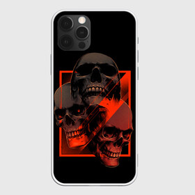 Чехол для iPhone 12 Pro с принтом Skulls | Черепа в Петрозаводске, силикон | область печати: задняя сторона чехла, без боковых панелей | bones | dark | darkness | dead | death | head | human | red | skull | skulls | голова | кости | красный | мертвец | мертвый | темнота | темный | тьма | человек | череп | черепа