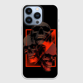 Чехол для iPhone 13 Pro с принтом Skulls | Черепа в Петрозаводске,  |  | bones | dark | darkness | dead | death | head | human | red | skull | skulls | голова | кости | красный | мертвец | мертвый | темнота | темный | тьма | человек | череп | черепа