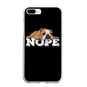 Чехол для iPhone 7Plus/8 Plus матовый с принтом Ленивый Бульдог в Петрозаводске, Силикон | Область печати: задняя сторона чехла, без боковых панелей | animals | bulldog | dog | english | lazy | meme | memes | nope | английский | бульдог | дог | животные | ленивый | мем | нет | пес | собака