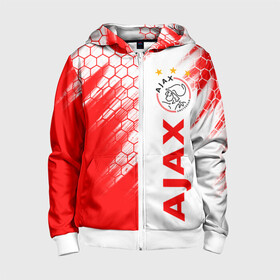 Детская толстовка 3D на молнии с принтом FC AJAX AMSTERDAM / ФК АЯКС в Петрозаводске, 100% полиэстер |  манжеты и пояс оформлены широкой мягкой резинкой, двухслойный капюшон со шнурком для регулировки, спереди карманы и застежка-молния
 | Тематика изображения на принте: ajax amsterdam | fifa | football | football club. | sport | uefa | английская премьер лига | аякс амстердам | лига финал | матч | спорт | уефа | финал | фифа | футбол | футбольный клуб